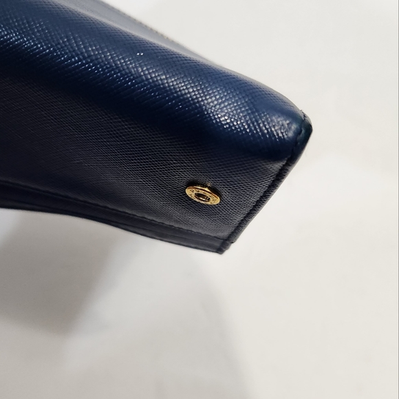 Prada Authentic saffiano leather blue continental wallet and key / card case - Picture 8 of 16